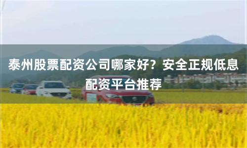 泰州股票配资公司哪家好？安全正规低息配资平台推荐